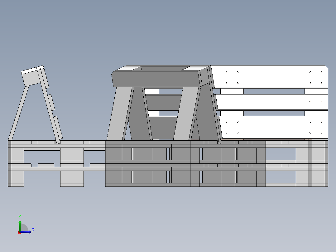 欧式托盘花园桌椅模型3D图纸 Solidworks设计左视图