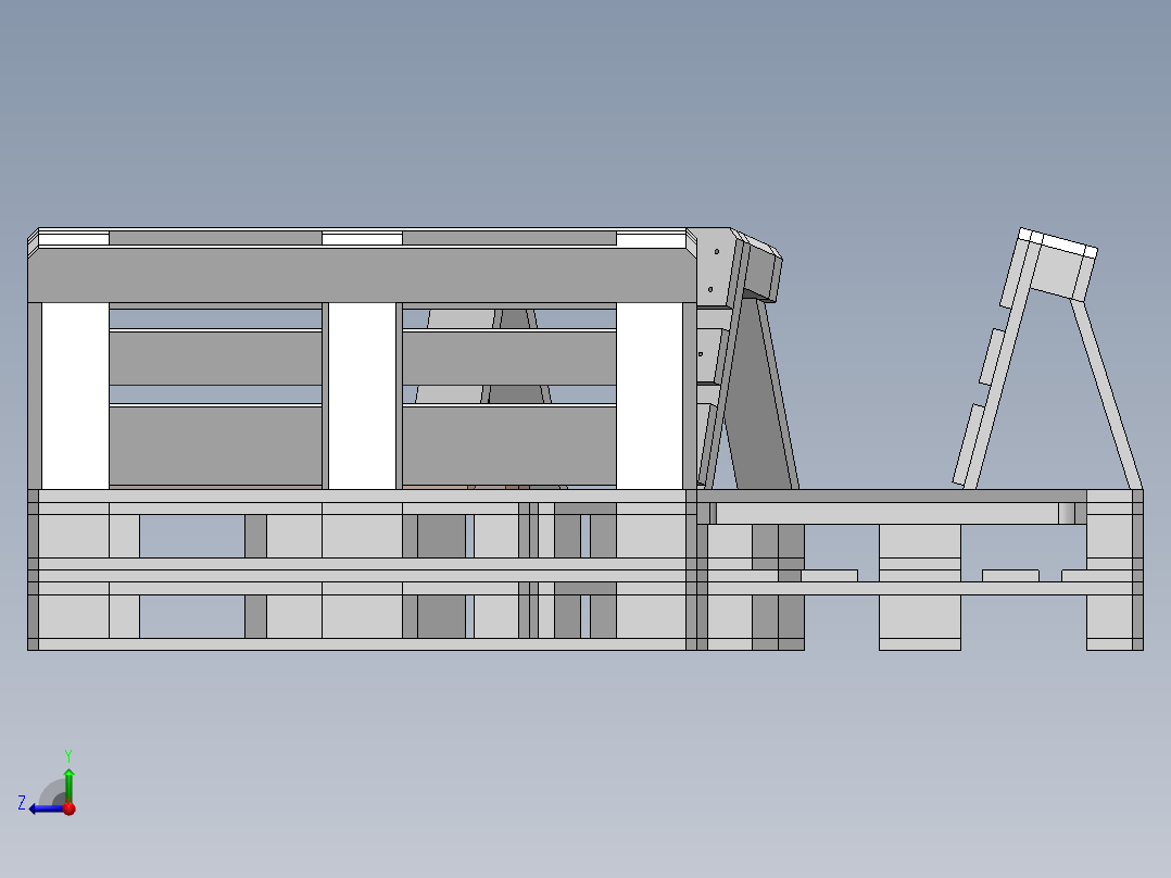 欧式托盘花园桌椅模型3D图纸 Solidworks设计右视图