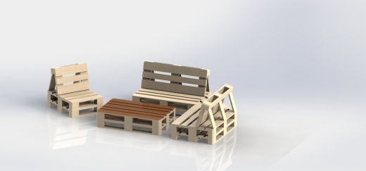 欧式托盘花园桌椅模型3D图纸 Solidworks设计缩略图