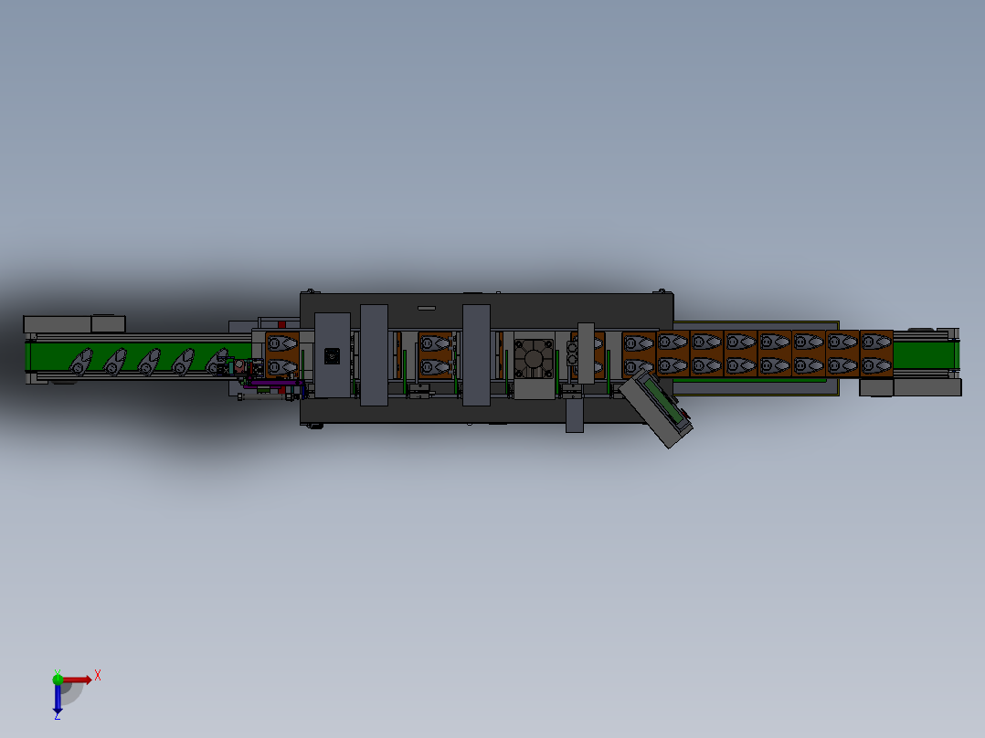 自动上料组装流水线俯视图