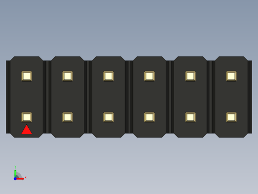 彩色公头100mil（2.54mm）系列-DS1021_black_2x06p_100mil_Type5_rev1.0前视缩略图