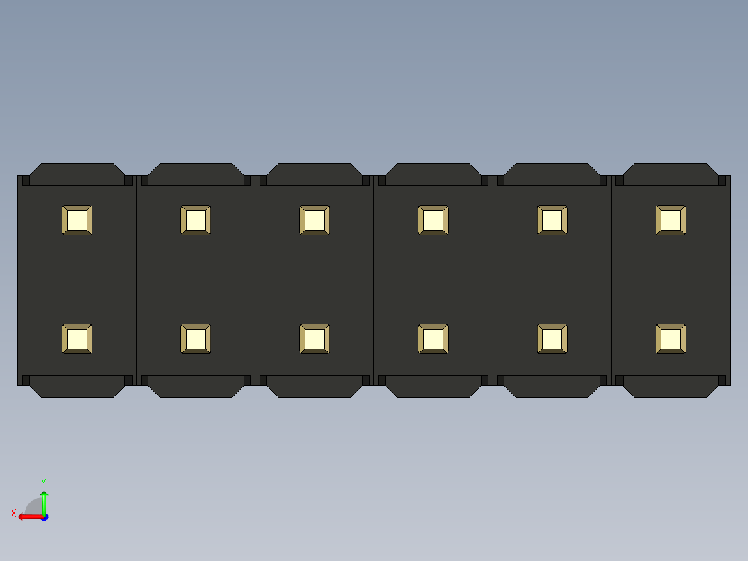 彩色公头100mil（2.54mm）系列-DS1021_black_2x06p_100mil_Type5_rev1.0后视图