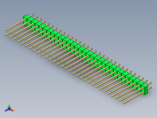 彩色公头100mil（2.54mm）系列-DS1021_green_2x31p_100mil_Type5_rev1.0正等轴测缩略图