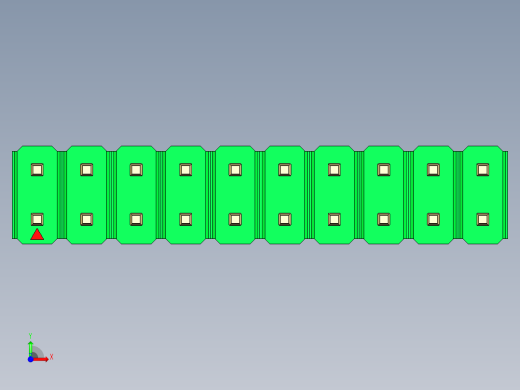 彩色公头100mil（2.54mm）系列-DS1021_green_2x10p_100mil_Type5_rev1.0前视缩略图