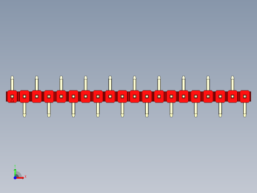 彩色公排针 100mil 2.54mm 系列-DS1022_red_20p_100mil_Type_SMT_R1_rev1.0前视缩略图