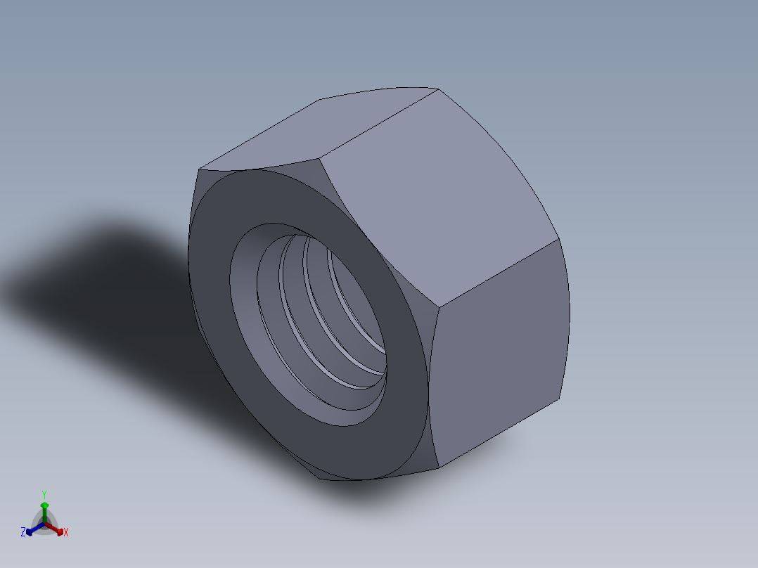 公制螺母-M5x0.8.SLDPRT正等轴测图