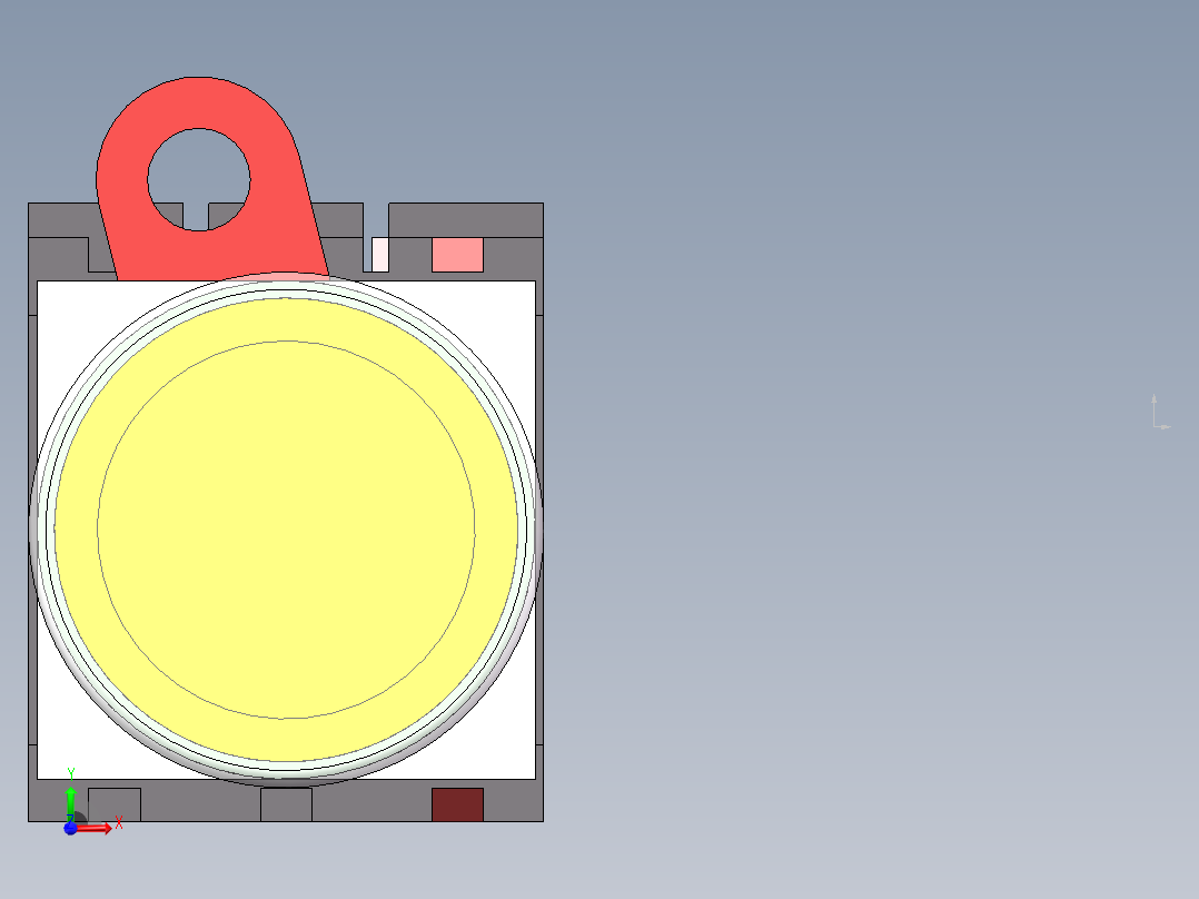 自复位按钮（带灯）YW1L-MF2E10Q4Y（24V黄）前视图