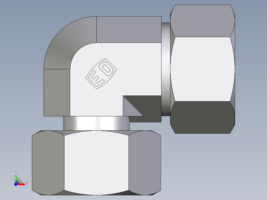 卡套式工业通用硬管接头EO_Standpipe_elbow_EVW30S71前视图