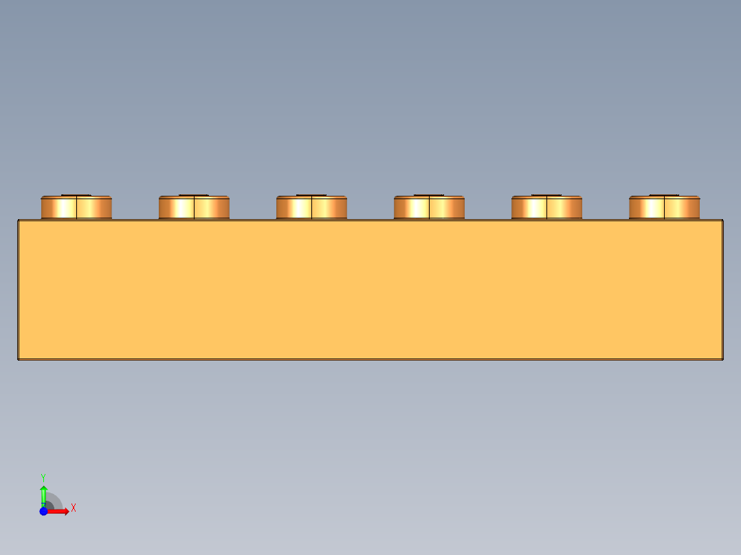 乐高套装 4421基本积木-4189007 - 3009 Bright Orange Brick 1 x 6.STEP前视图