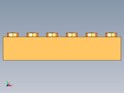 乐高套装 4421基本积木-4189007 - 3009 Bright Orange Brick 1 x 6.STEP前视缩略图