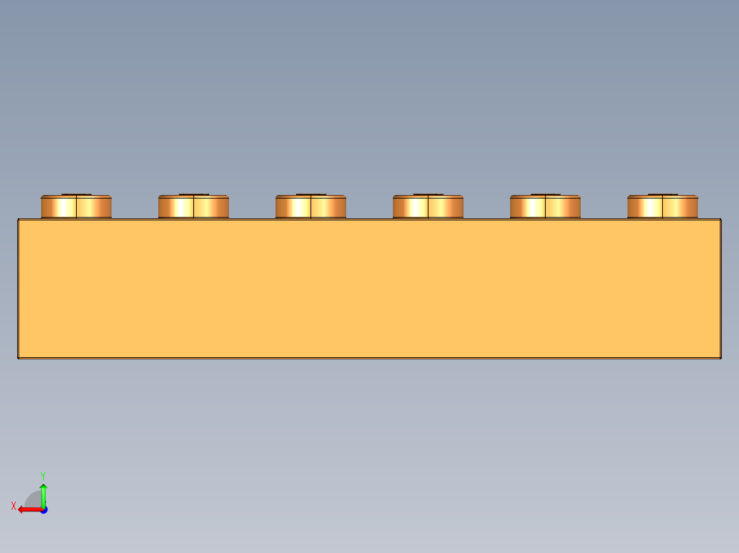 乐高套装 4421基本积木-4189007 - 3009 Bright Orange Brick 1 x 6.STEP后视图