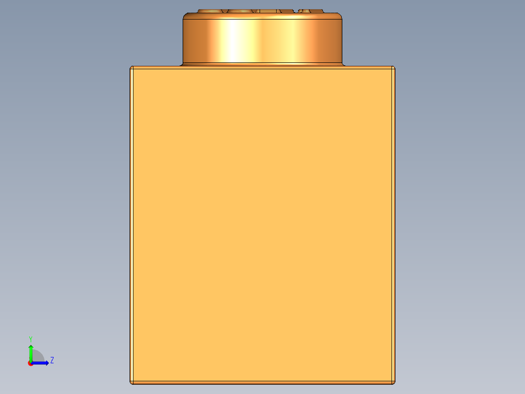 乐高套装 4421基本积木-4189007 - 3009 Bright Orange Brick 1 x 6.STEP左视图