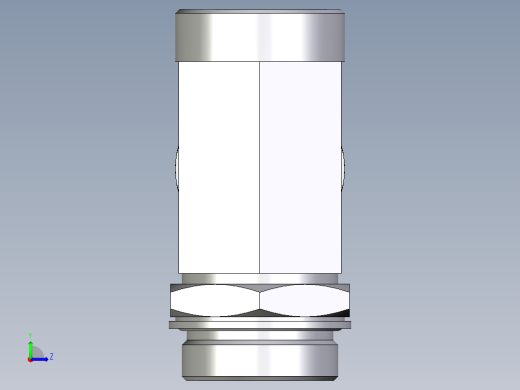 卡套式工业通用硬管接头EO_Adjustable_locknut_run_tee_LEE42LMOMDCF左视缩略图