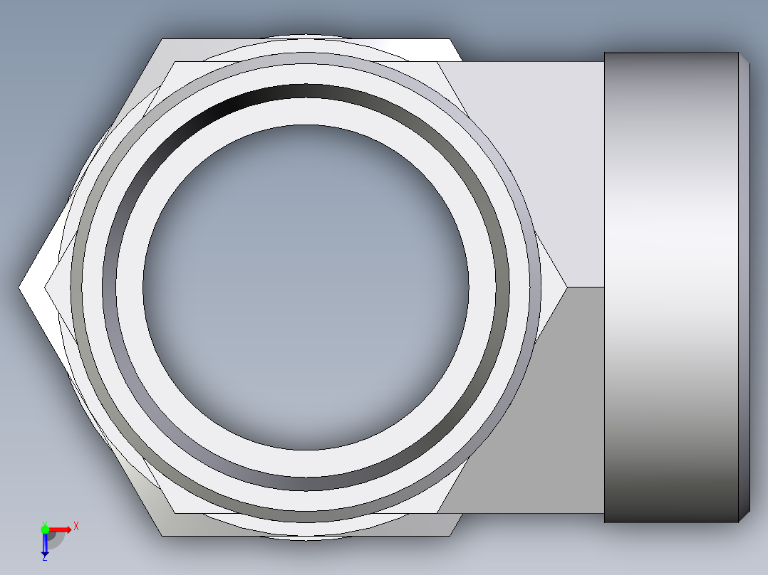 卡套式工业通用硬管接头EO_Adjustable_locknut_run_tee_LEE42LMOMDCF俯视图