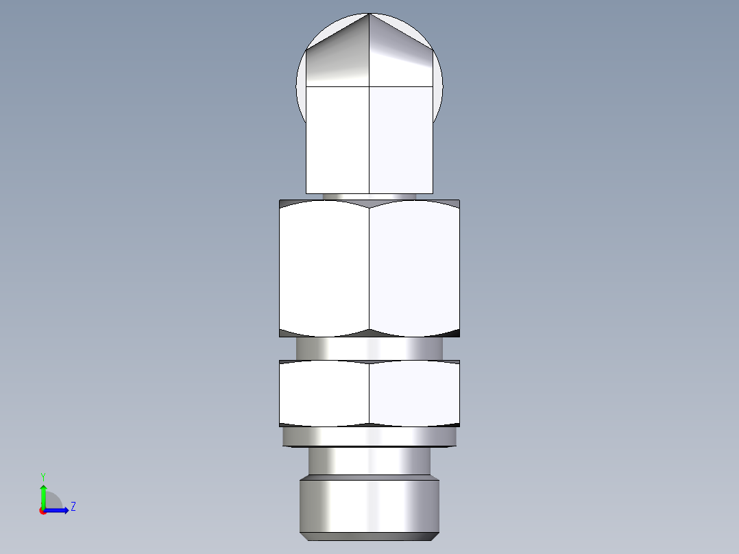 卡套式工业通用硬管接头EO_Assembled_adjustable_standpipe_elbow_EVW14SROMD71左视图