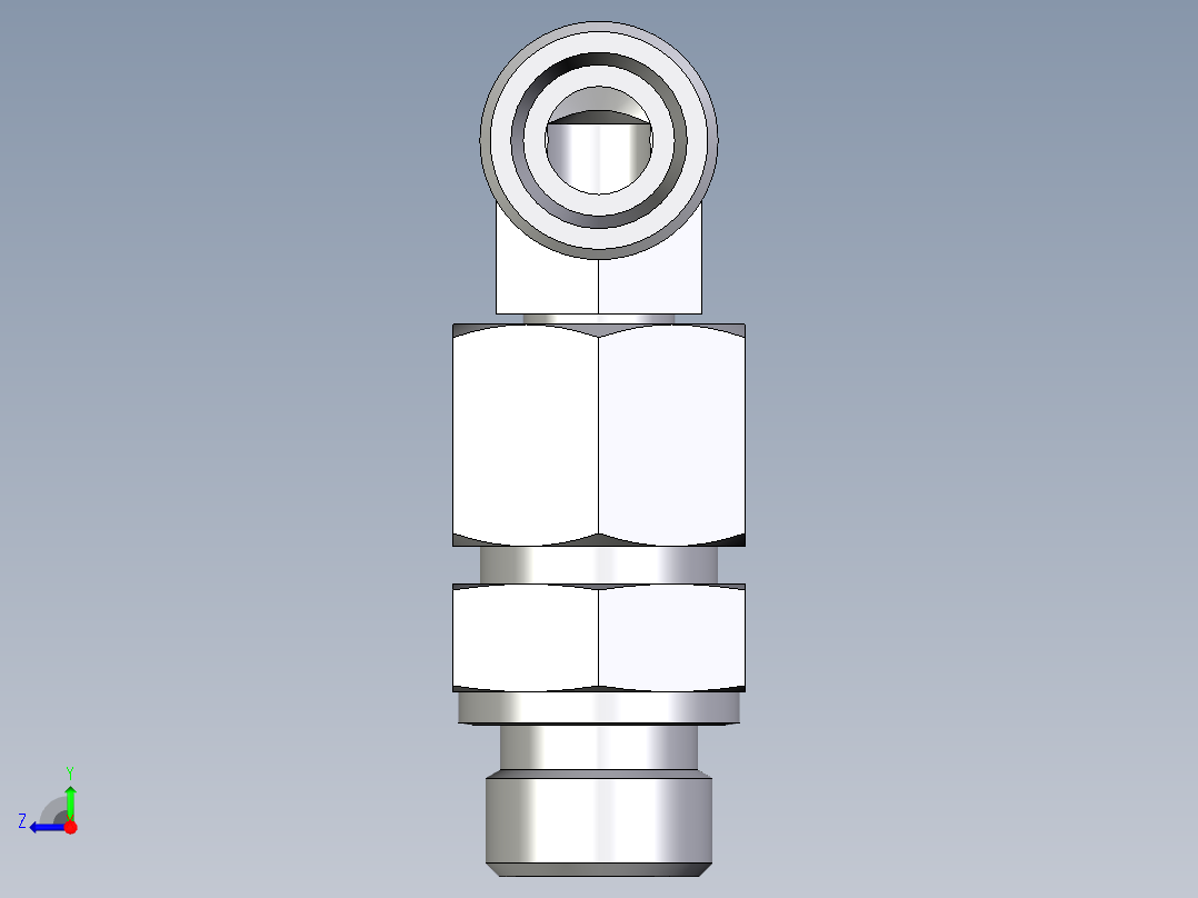 卡套式工业通用硬管接头EO_Assembled_adjustable_standpipe_elbow_EVW14SROMD71右视图