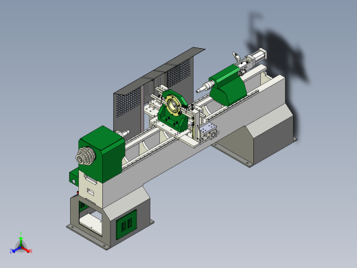 数控木工车床三维总装图