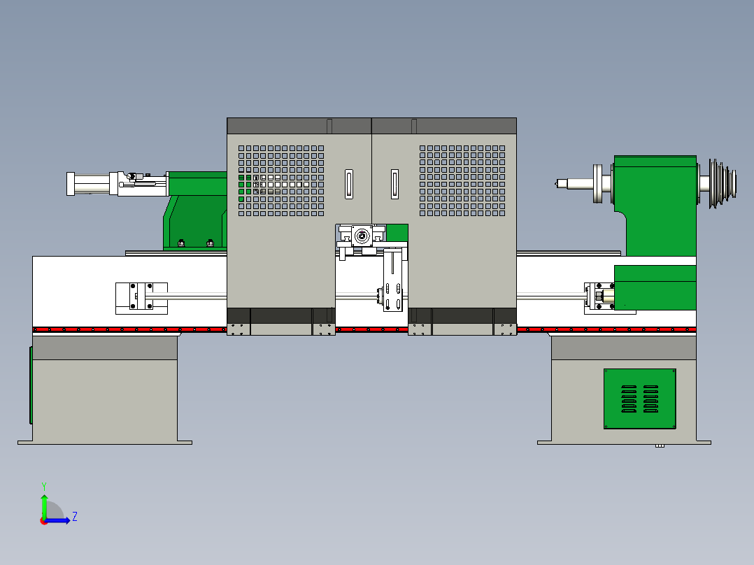 数控木工车床三维总装图左视图