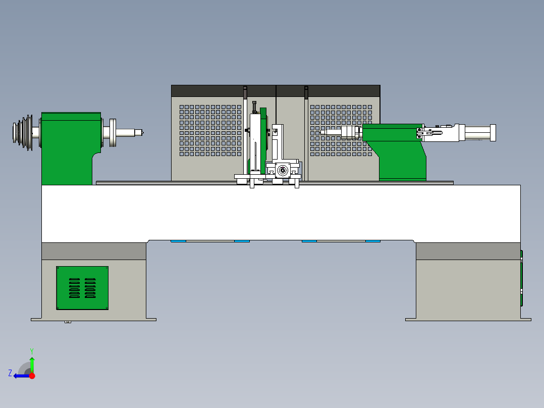 数控木工车床三维总装图右视图