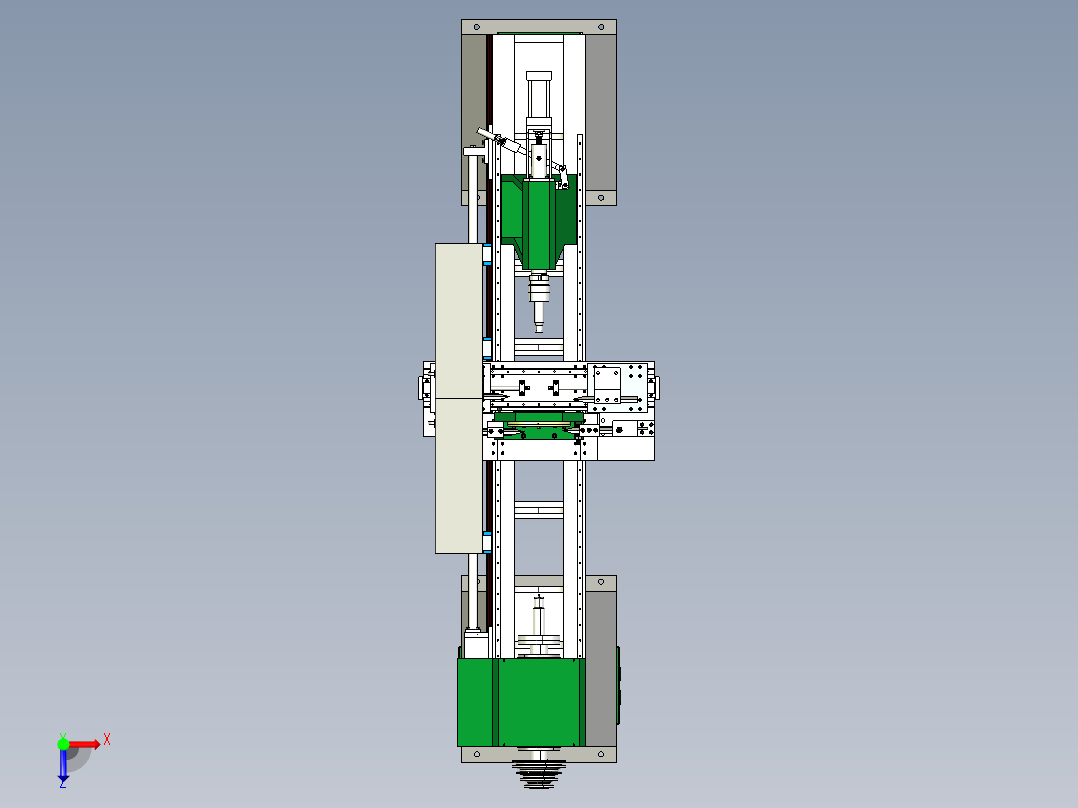 数控木工车床三维总装图俯视图