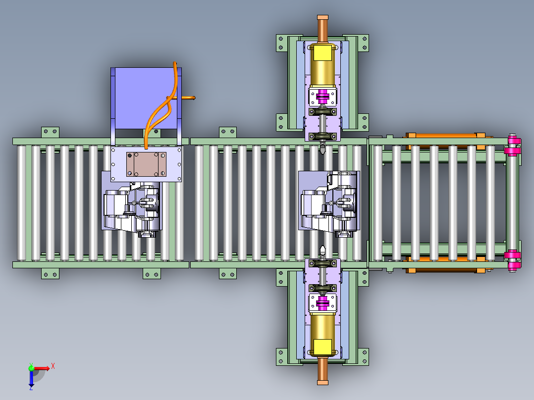 发动部件加工机俯视图