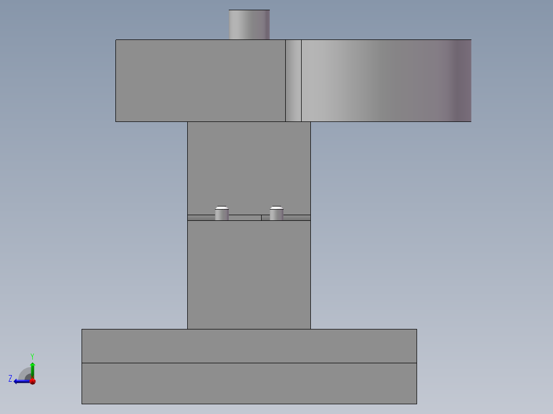 压圆预弯模具右视图