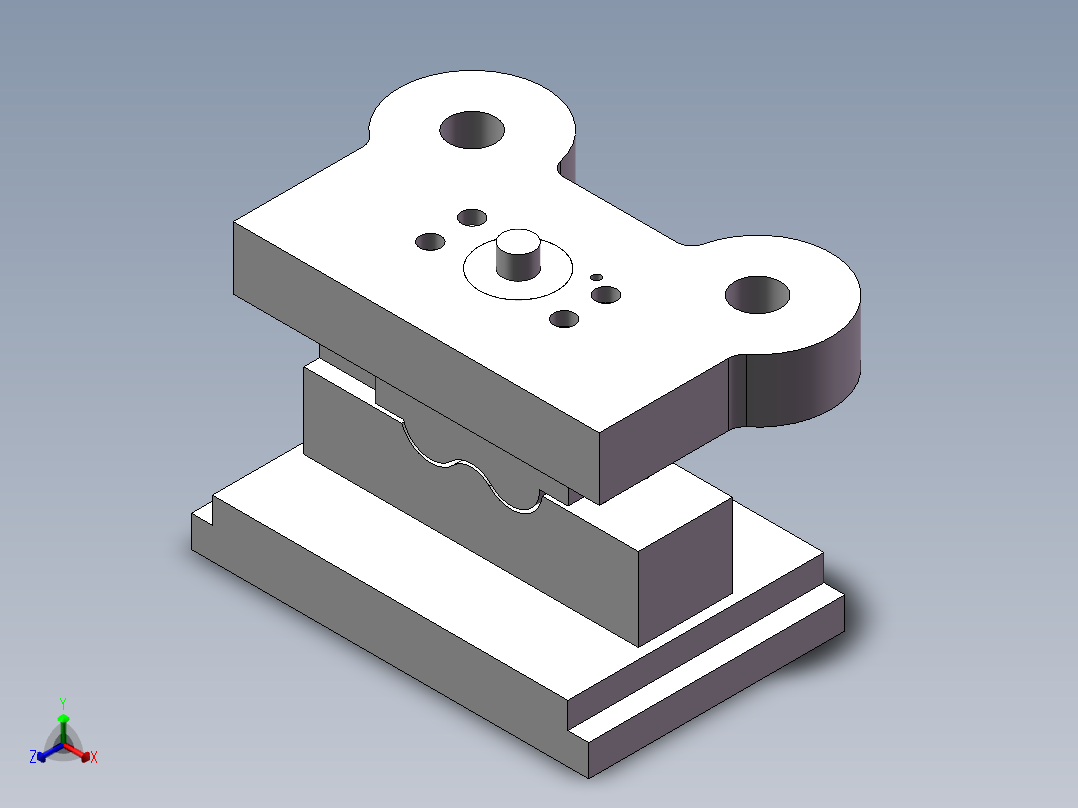 压圆预弯模具正等轴测图