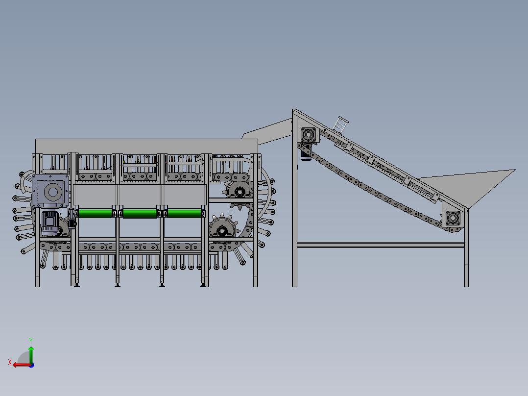 滚杠式马铃薯分级机设计含三维二维说明书后视图
