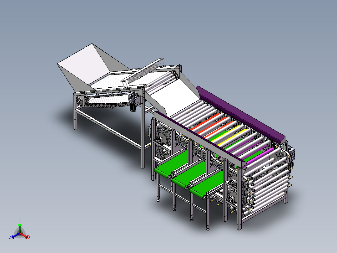 滚杠式马铃薯分级机设计含三维二维说明书正等轴测图