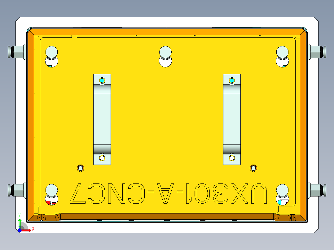 ux301-a-cnc7笔记本CNC工装夹具三维模型-8-28前视图