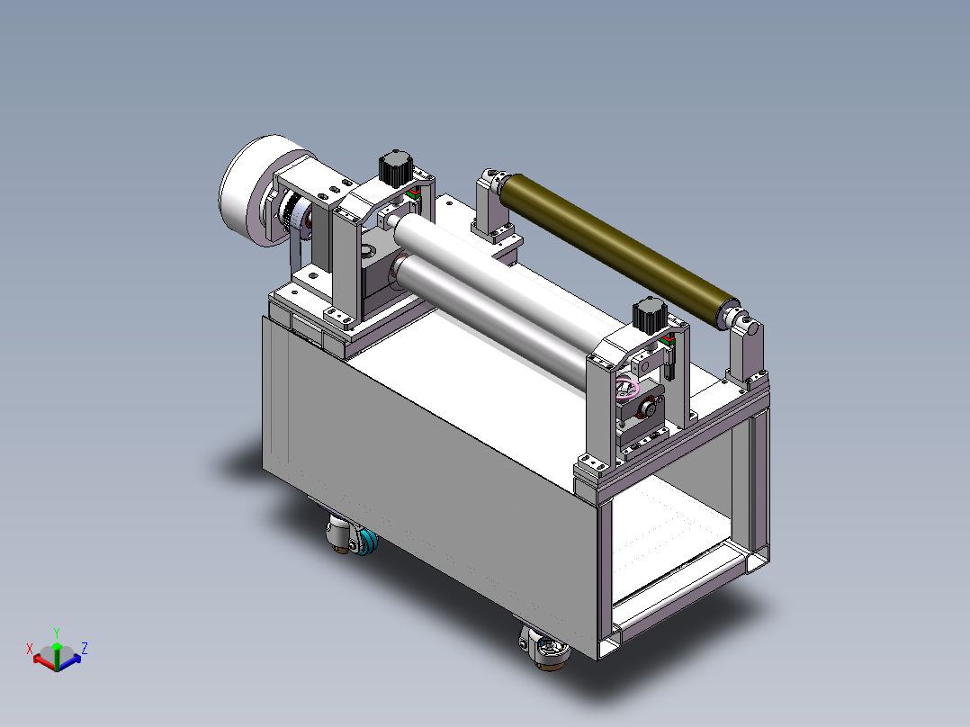 广告贴膜压合机sw18可编辑正等轴测图