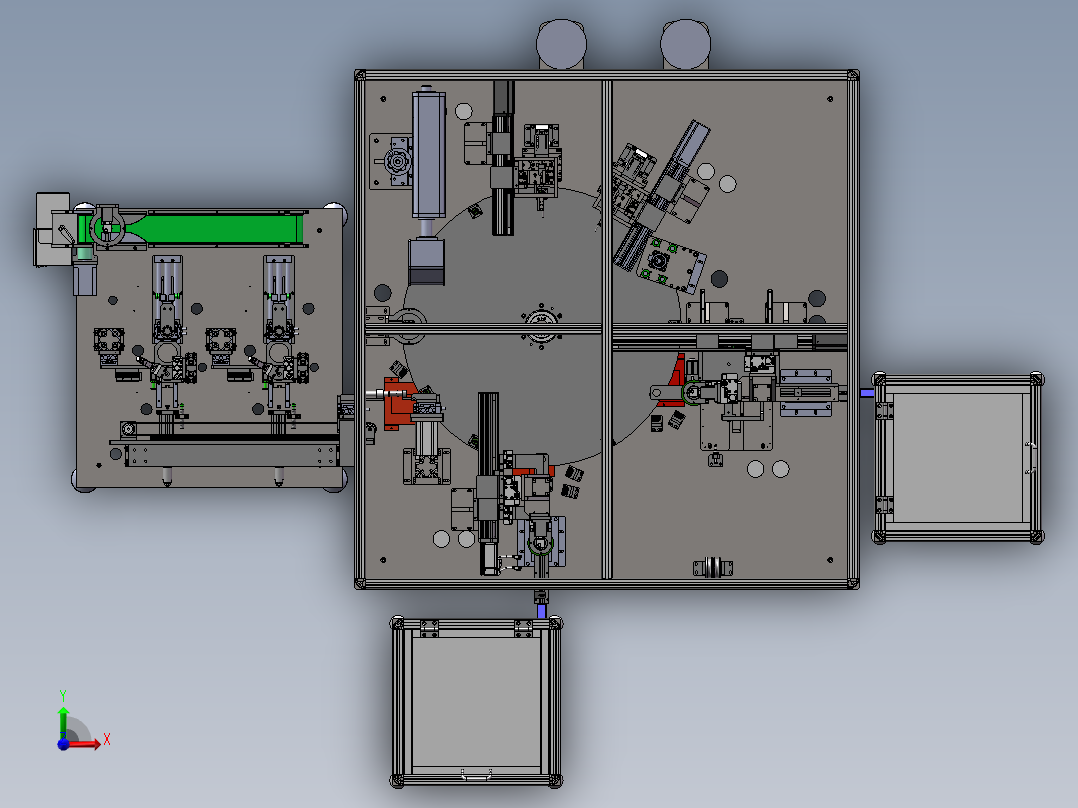 自动上料863充磁机（sw18可编辑+工程图+bom）前视图