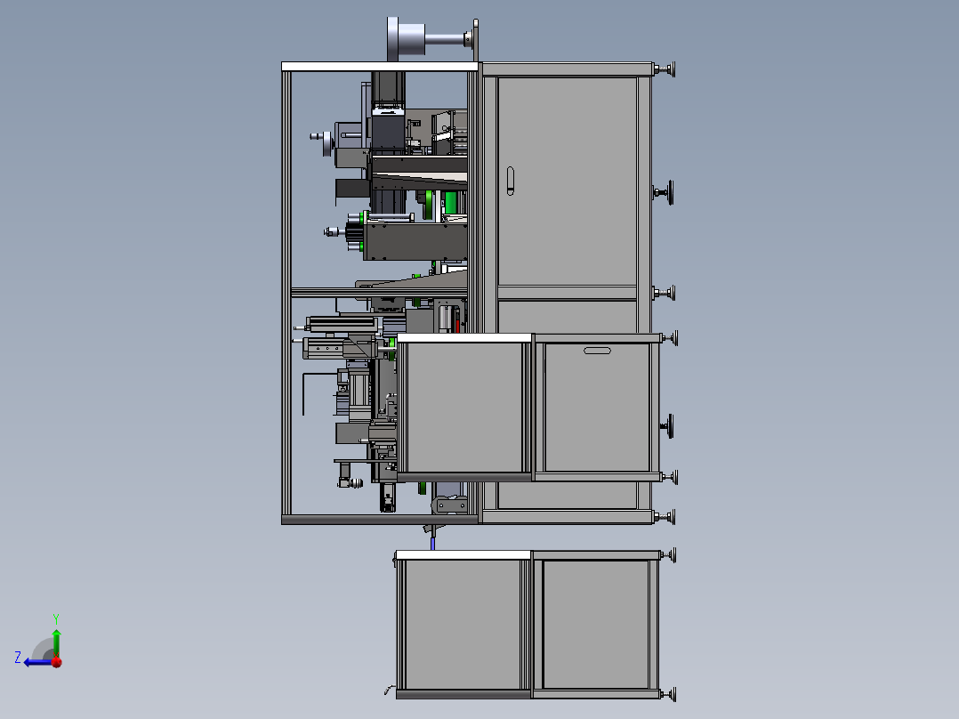 自动上料863充磁机（sw18可编辑+工程图+bom）右视图