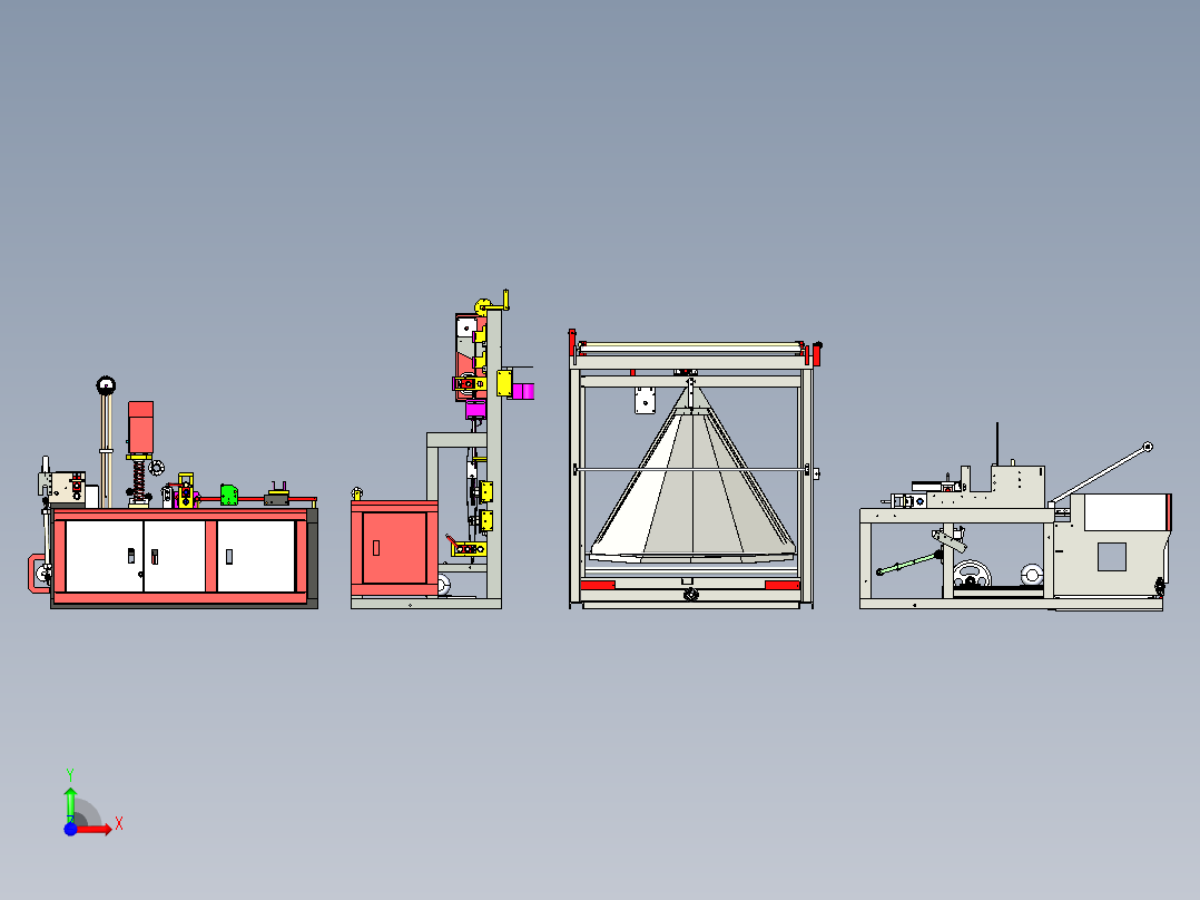 无纺布提袋机step前视图