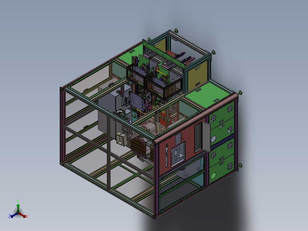 手机喇叭检测线sw22正等轴测图