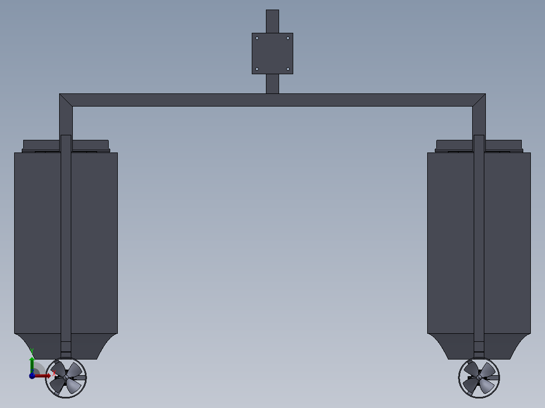 小型养殖监控作业无人船系统设计前视图