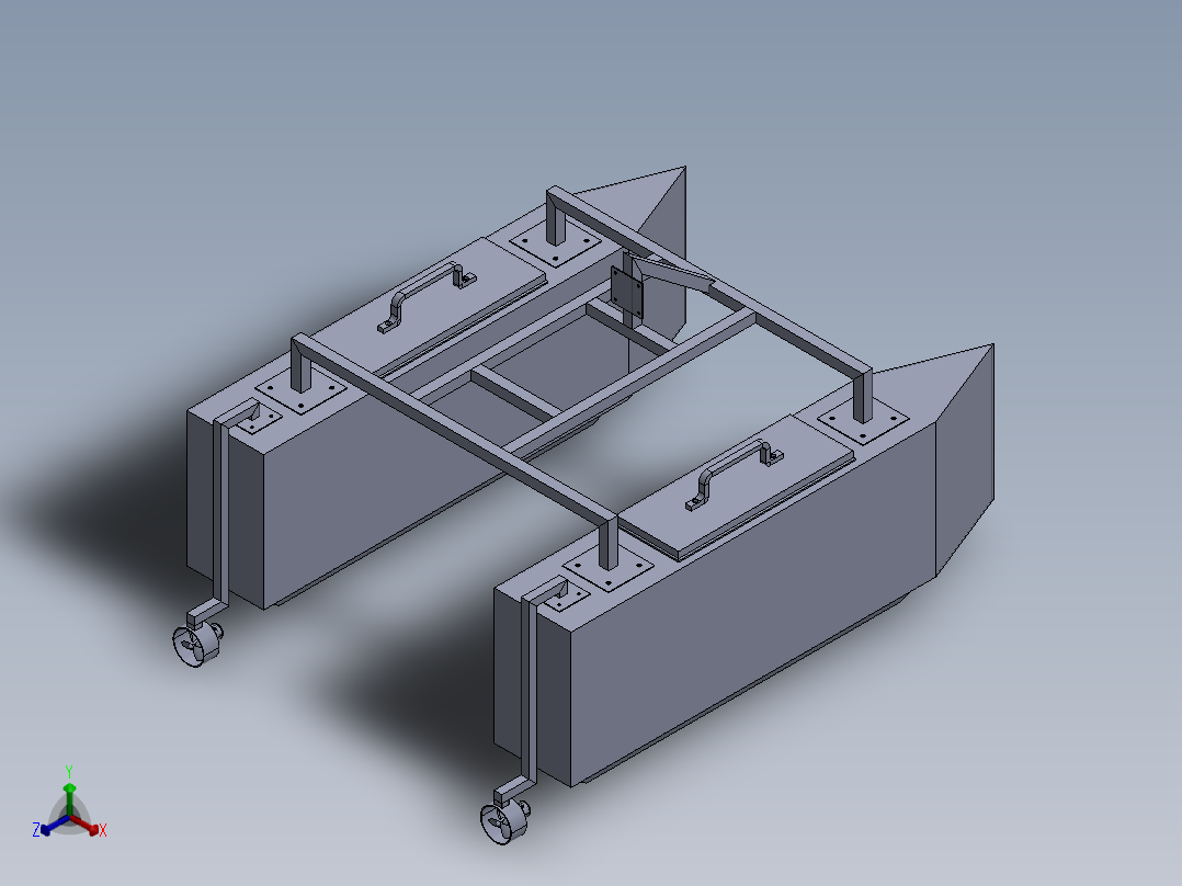 小型养殖监控作业无人船系统设计正等轴测图