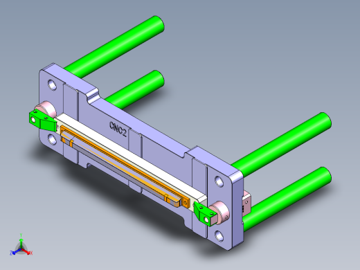 长条金属盖四轴外侧开粗治具模型