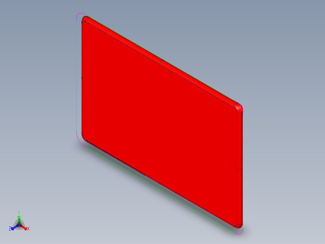 平板电脑外壳铣外观面程序图档正等轴测图