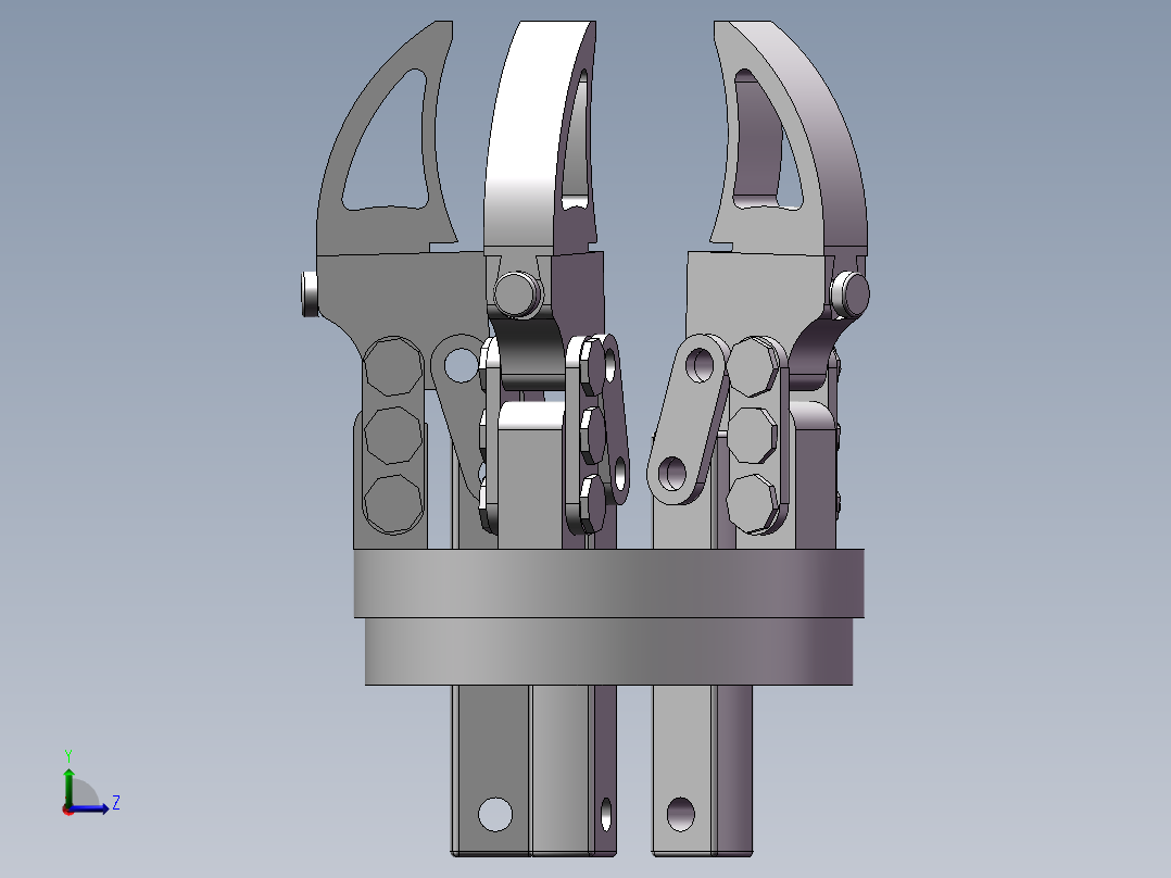 五爪夹持机构_爱给网_aigei_com左视图