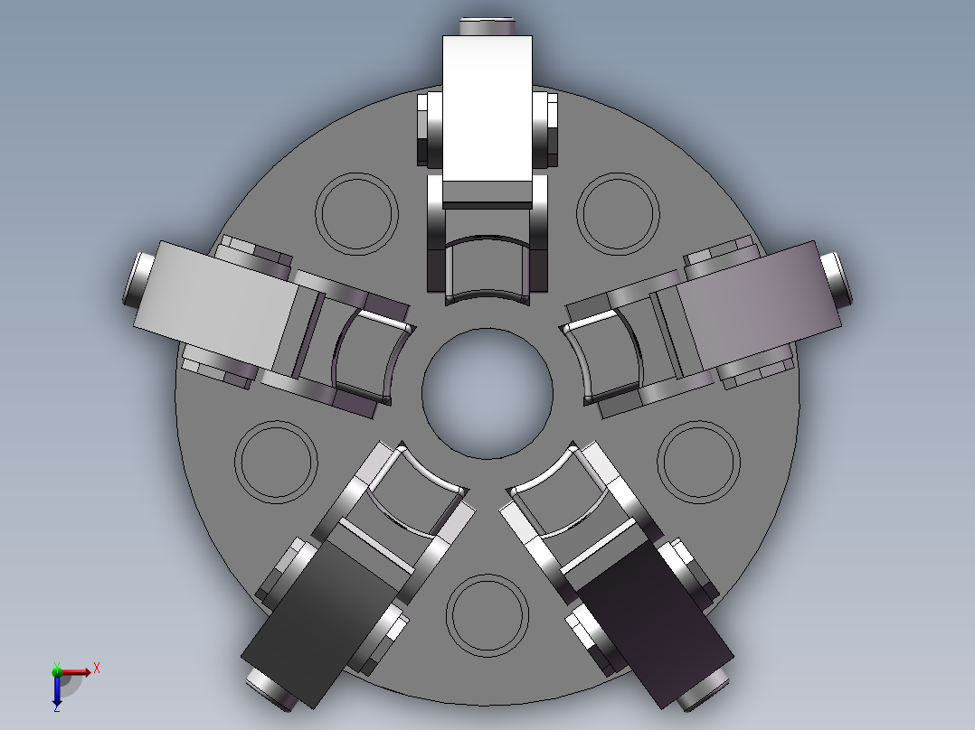 五爪夹持机构_爱给网_aigei_com俯视图