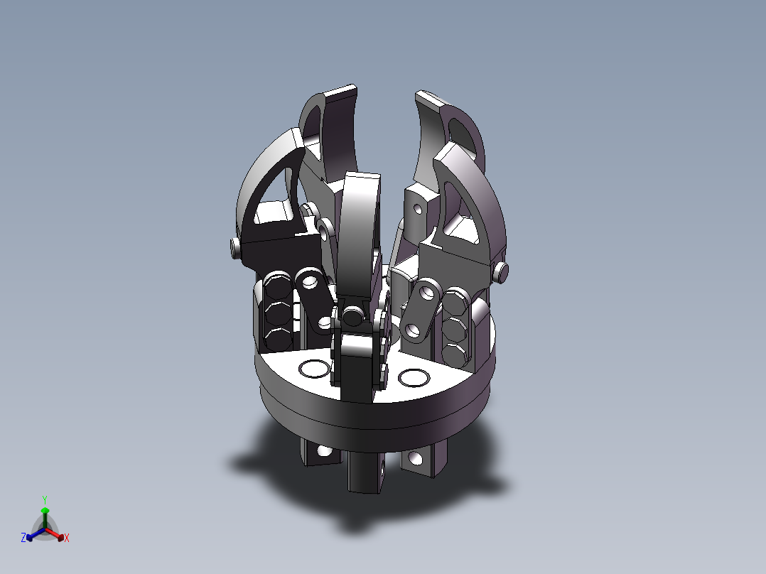 五爪夹持机构_爱给网_aigei_com正等轴测图