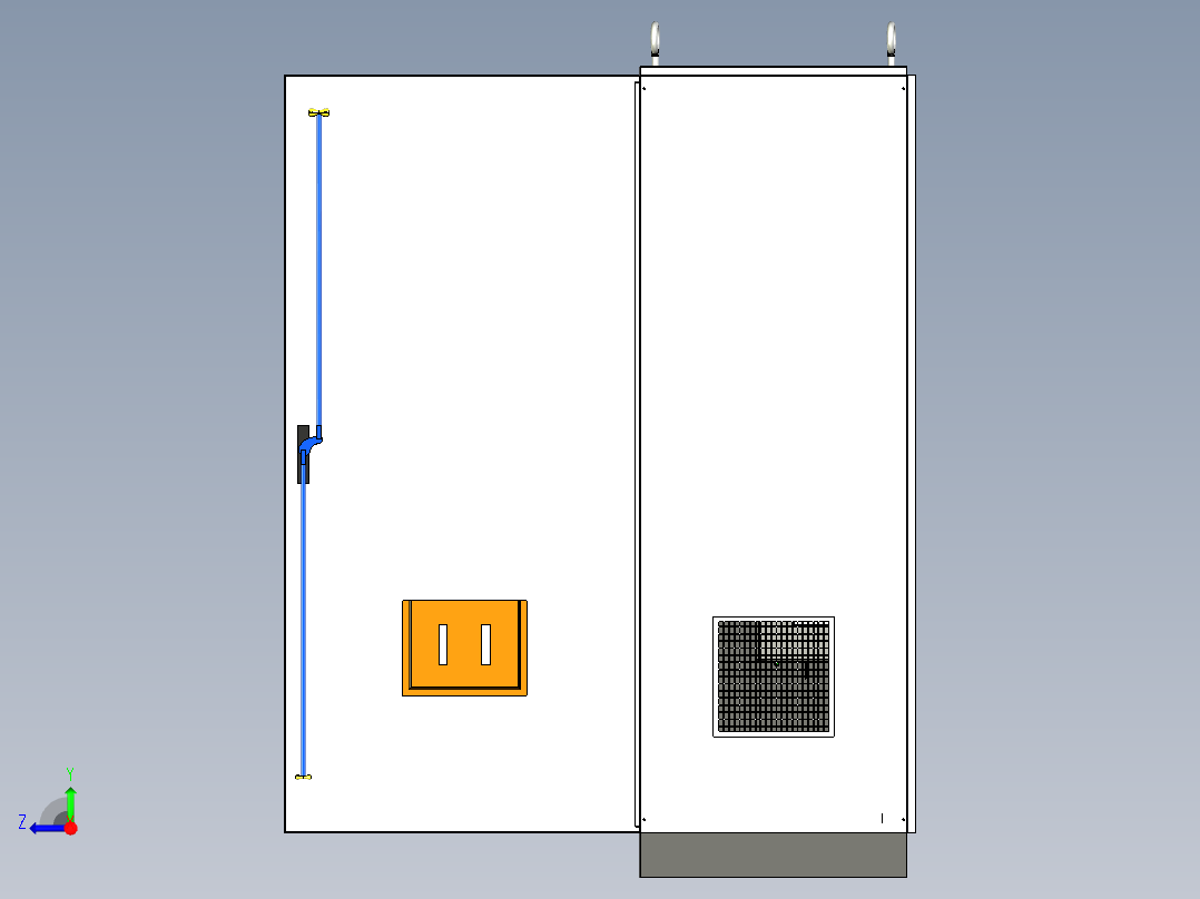 钣金柜变频器120A交流接触器右视图