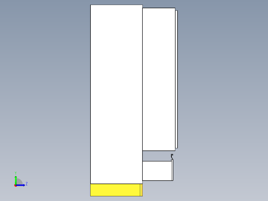 B2004282-薄板金属三门衣柜左视图