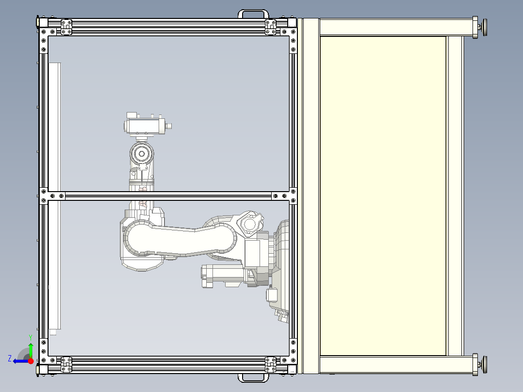 带主轴的 ABB IRB 140 机器人单元右视图