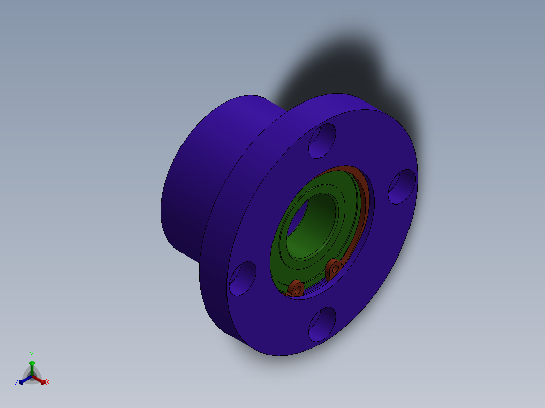 带座轴承BGRB6004ZZ-40正等轴测图