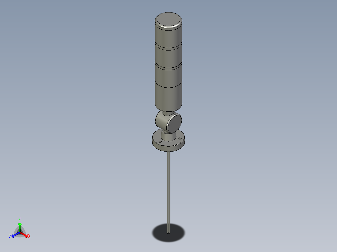 3色灯-T50-3W-J-DC24品邦正等轴测图