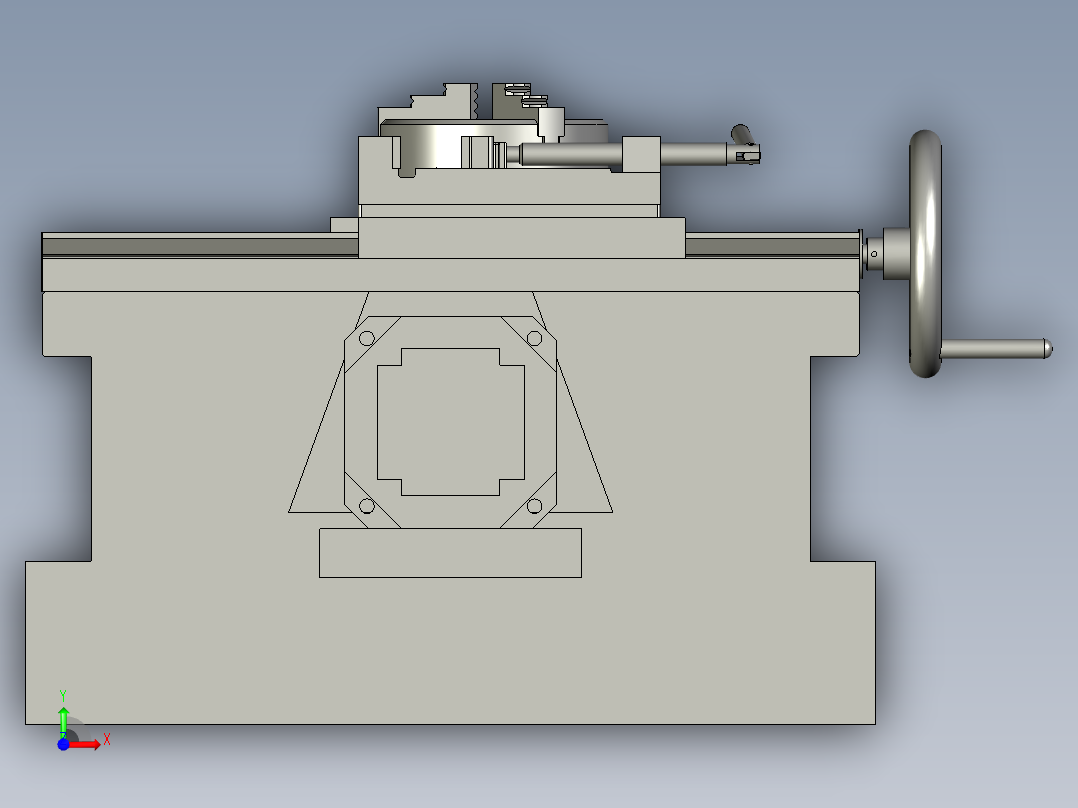 可调整铣床加工平台前视图