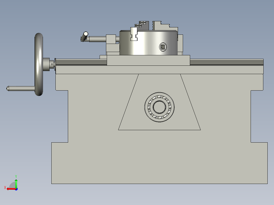 可调整铣床加工平台后视图