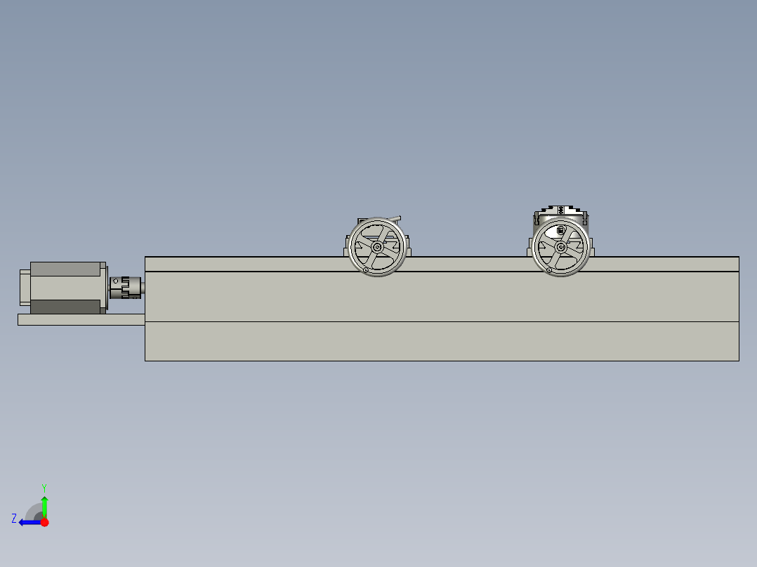 可调整铣床加工平台右视图